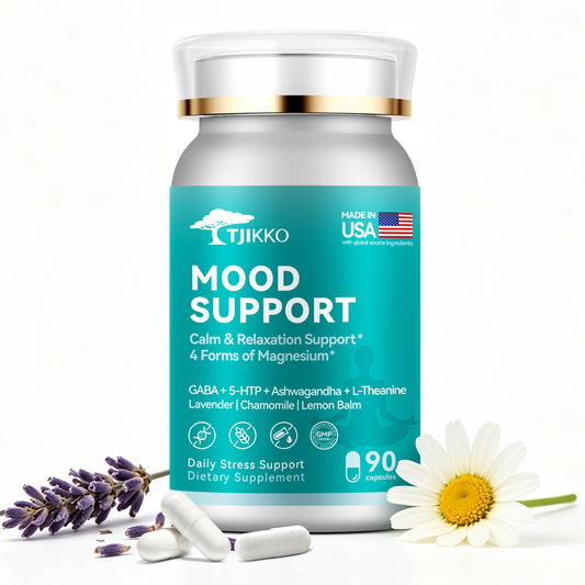 TJIKKO Magnesium Sleep Support Complex – Magnesium Glycinate, GABA 100mg, 5-HTP, L-Theanine – Calm, Relaxation, Stress Relief & Better Sleep – 90 Capsules, 30 Day Supply (Magnesium(90p))